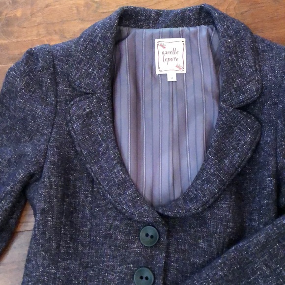 Nanette Lepore Vintage Tweed Blazer 